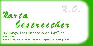 marta oestreicher business card